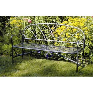 ACHLA Lattice Wrought Iron Garden Bench