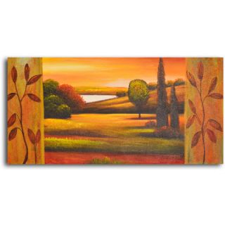 My Art Outlet Hand Painted Pasture to Lake Oil Canvas Art
