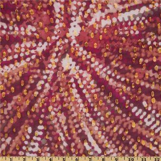 44'' Wide Jacquard Silk Chiffon Rose Bush Gold/Pink Fabric By The Yard