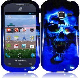 Samsung Galaxy Discover S730G ( Straight Talk , Net10 , Tracfone , Cricket ) Phone Case Accessory Icey Skull Hard Snap On Cover with Free Gift Aplus Pouch Cell Phones & Accessories