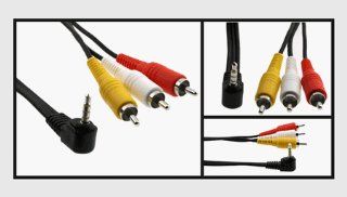3.5mm. (TRRS) Right Angle Male Plug to (3) RCA Male (video & left/right audio) Camcorder Cable, 3ft. Electronics