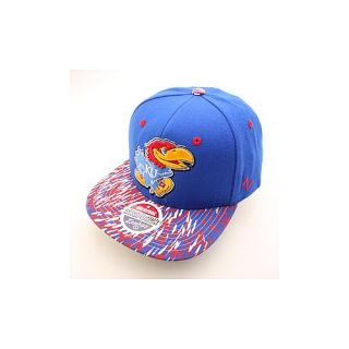 ZEPHYR Mens Kansas Jayhawks Animal Style Adjustable Snapback Cap   Size