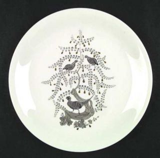 Wedgwood Partridge In A Pear Tree Dinner Plate, Fine China Dinnerware   Gray Bir