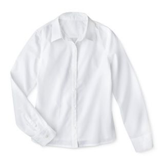 Cherokee Girls School Uniform Long Sleeve Blouse   White XS