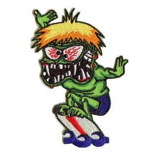 Artist Kruse Crazy Hawaiian Monster Surfing Embroidered iron on Patch Clothing