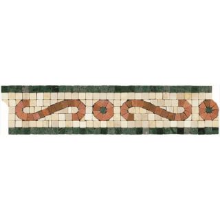 Shaw Floors Mosaic 12 x 3 Scroll Listello Tile Accent in Rust