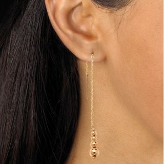 Palm Beach Jewelry Beaded Chain Thread Thru Earrings