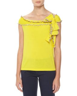 Bow Wool Knit Top, Yellow