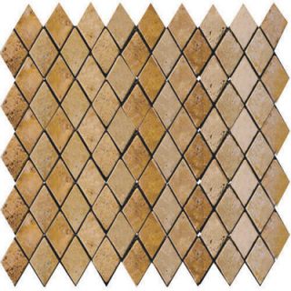 Emser Tile Natural Stone 12 x 12 Tumbled Travertine Rhomboid Mosaic