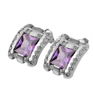 Swarovski Elements Crystal 18K gold plated earrings, Fashion jewelry, Nickel free Purple Stone Stud Earring Jewelry