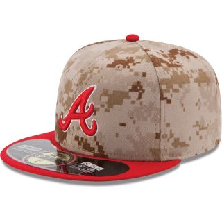 NEW ERA Mens Atlanta Braves Memorial Day 2014 Camo 59FIFTY Fitted Cap   Size