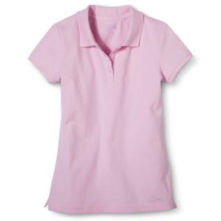 Cherokee Girls School Uniform Short Sleeve Pique Polo   Woodrose M