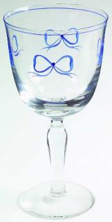 Vista Alegre Ruban Blue 10 Oz Glassware Goblet, Fine China Dinnerware   Blue Tri