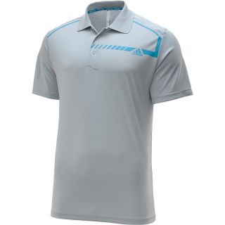 adidas Mens ClimaChill Chest Print Short Sleeve Golf Polo   Size Xl, Onyx/blue