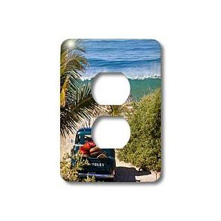 3dRose LLC lsp_53871_6 Classic Woody with Surfboards on A Tropical Island Beach 2 Plug Outlet Cover   Outlet Plates  