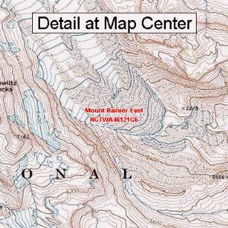 USGS Topographic Quadrangle Map   Mount Rainier East, Washington (Folded/Waterproof)  Outdoor Recreation Topographic Maps  Sports & Outdoors