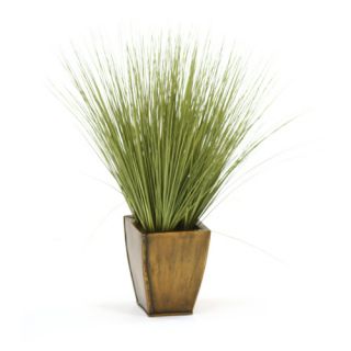 Faux Basil Grass in an Square Planter