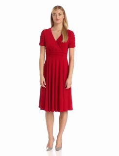 Danny & Nicole Women's Rouched Sleeve Gathered Front Dress, Lapis, 8