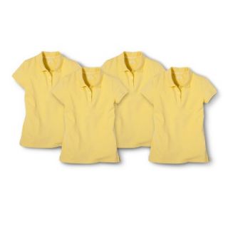 Cherokee Girls School Uniform 4 Pack Short Sleeve Pique Polo   Pongee Tint XXL