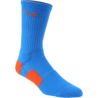 NIKE Womens Dri FIT Elite Basketball Crew Socks   Size Medium, Blue/orange
