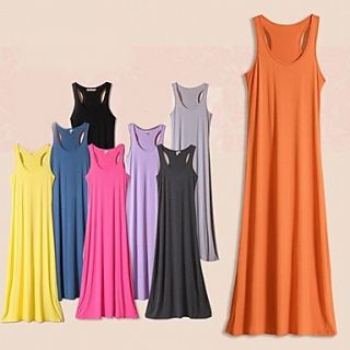 Womens Modal Pure Color Long Vest Dress