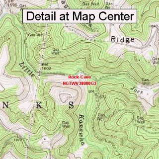 USGS Topographic Quadrangle Map   Rock Cave, West Virginia (Folded/Waterproof)  Outdoor Recreation Topographic Maps  Sports & Outdoors