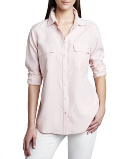 Womens Safari Long Sleeve Silk Shirt, Petite   Go Silk