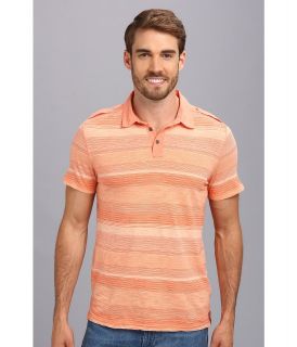 Calvin Klein Jeans Heather Multi Stripe S/S Polo Mens Short Sleeve Pullover (Orange)