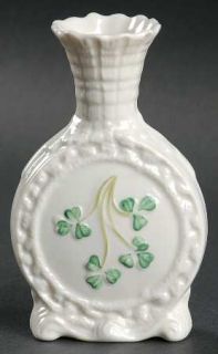Belleek Pottery (Ireland) Shamrock 4 Scent Spill Vase, Fine China Dinnerware  