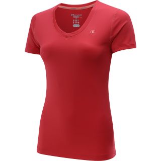 CHAMPION Womens Vapor PowerTrain Short Sleeve T Shirt   Size Small, Fiery Red