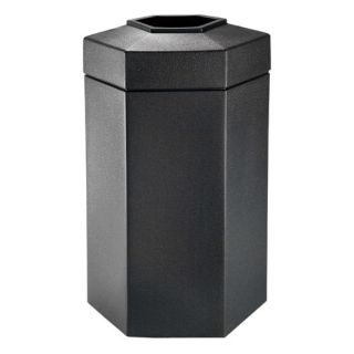 50 Gallon Hex Waste Container in Black