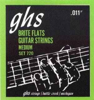 GHS Electric Guitar   Brite Flats (Ground Roundwound) Medium, .011   .050, 720 Musical Instruments