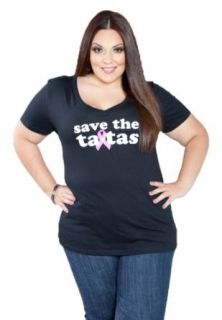 Sealed With A Kiss Designs Plus Size Save the Tatas Original Tee   Size XL, Black