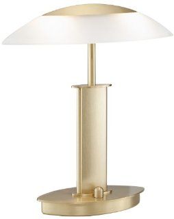 Holtkoetter 6244 BB SW Halogen Table Lamp, Brushed Brass with Satin White Glass    