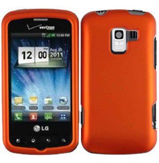 Orange Hard Case Cover for LG Optimus Slider LS700 LG Gelato Q Cell Phones & Accessories