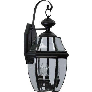 Quorum International 743 3 15 Carrington Traditional / Classic 3 Light Outdoor Wall Sconce In Gloss Black    