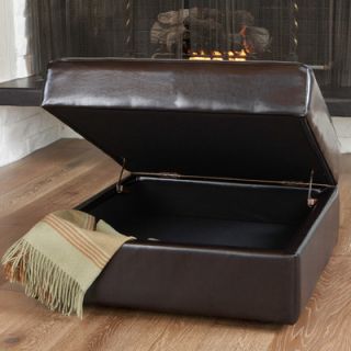 Home Loft Concept Van Ness Brown Leather Storage Ottoman