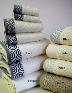6pc Water Weaves Cream Bath Towel Set 100% Egyptian Cotton by sheetsnthings   Yellow Towel Set