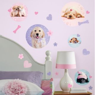 Room Mates 37 Piece Puppy Spots Peel and Stick Wall Decal