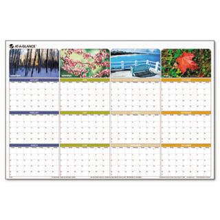 At A Glance Seasons in Bloom Erasable/Reversible Quarterly Yearly Wall