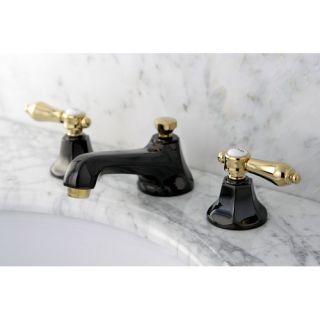 Water Onyx Double Handle Widespread Bathroom Faucet with Brass Pop Up