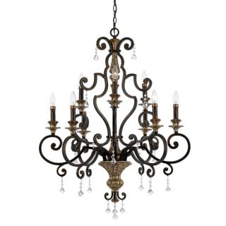 Marquette Two Tier Chandelier with 9 Uplights in Heirloom