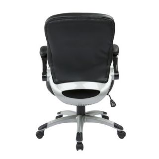 Office Star Mid Back Eco Leather Executive Chair with Adjustable
