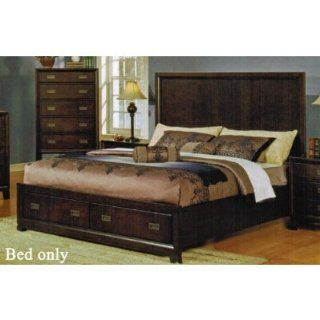 Bellwood Eastern King Size Bed with Storage Drawers in Cappuccino Finish by Acme Furniture   Headboards