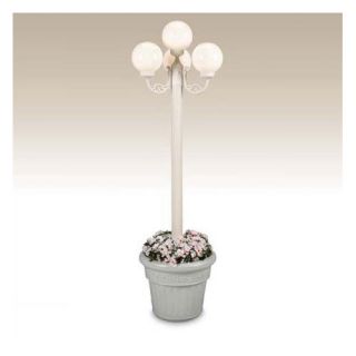 Living Concepts European 4 Light 85 Outdoor Post Lantern with Planter