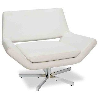 Avenue Six Yield Wide Swivel Chair, White Faux Leather   Oversized Chairs