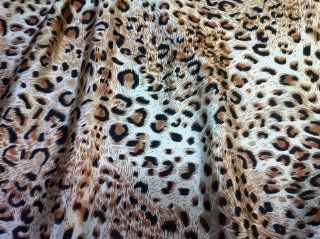Brown/beige/black Leopard Print Charmeuse Satin Fabric 60" By the Yard