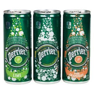 Perrier Sparkling Mineral Water 30/8.45 Oz Slim Cans Assorted Pack  Bottled Drinking Water  Grocery & Gourmet Food