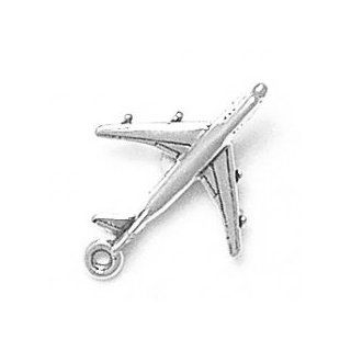 SCJ Sterling Silver Charm Pendant 747 Jet Airplane Jewelry
