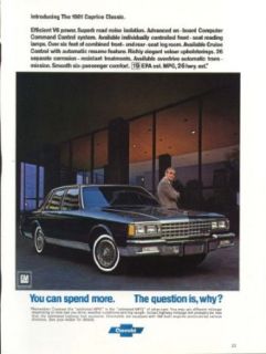 Chevrolet Caprice Classic Why spend more? Ad 1981 Entertainment Collectibles